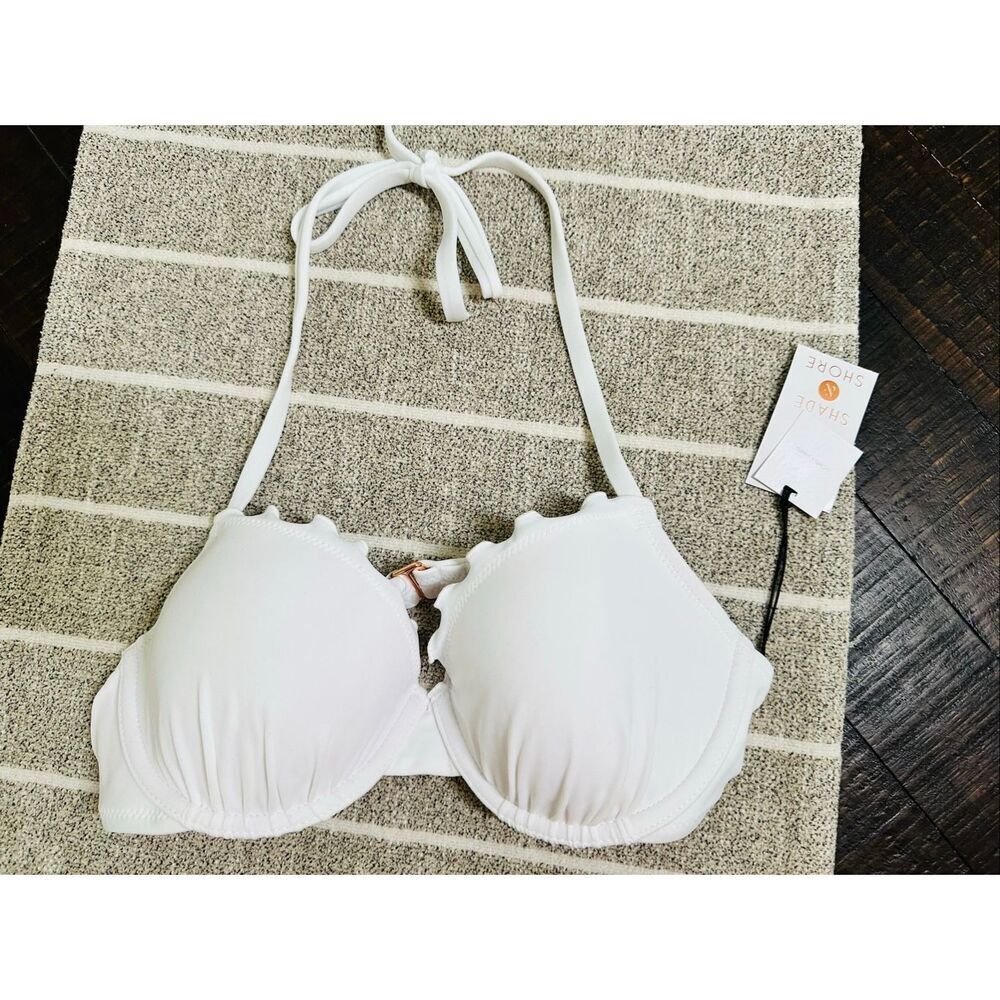 Shade & Shore Women’s Halter Push Up Bikini Top Size 34B New